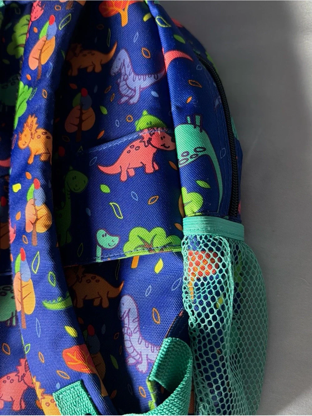 Children's Dino Print Backpack - Blue & Green